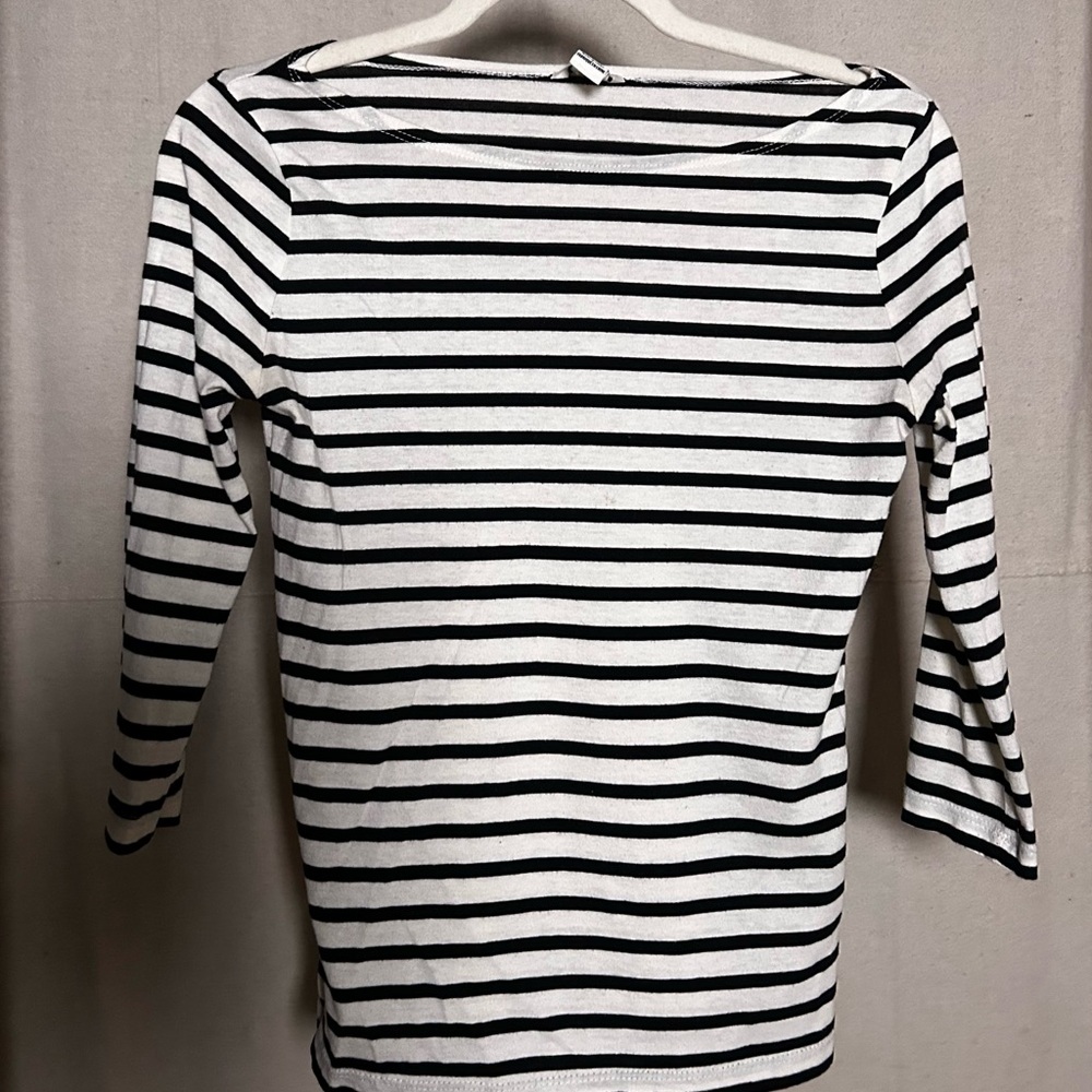Classic Black and White Striped Women's Top